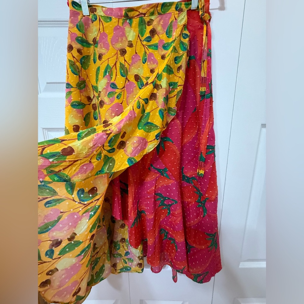 Farm Rio Wrap Skirt- Fruit Print-Size S View 3